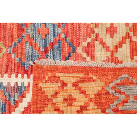 Tappeto Kilim Afghanistan arancione azzurro 85x250