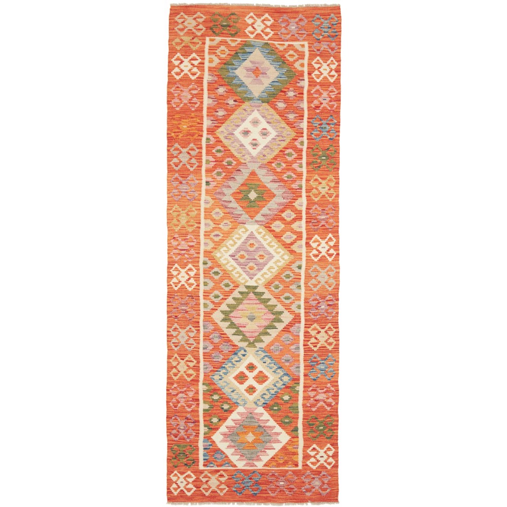 Tappeto Kilim Afghanistan arancione giallo 81x246