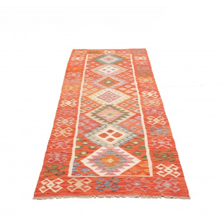 Tappeto Kilim Afghanistan arancione giallo 81x246