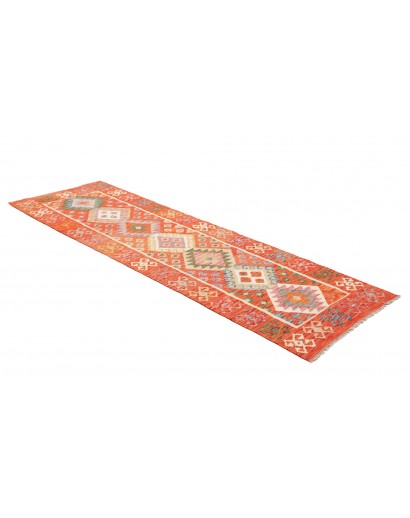 Tappeto Kilim Afghanistan arancione giallo 81x246