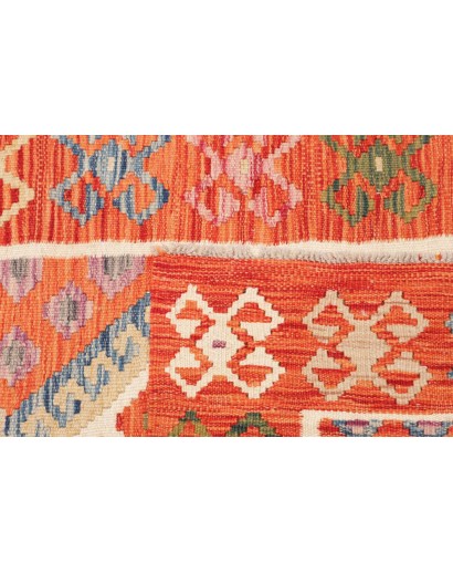 Tappeto Kilim Afghanistan arancione giallo 81x246