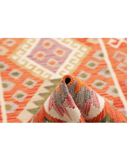 Tappeto Kilim Afghanistan arancione giallo 81x246