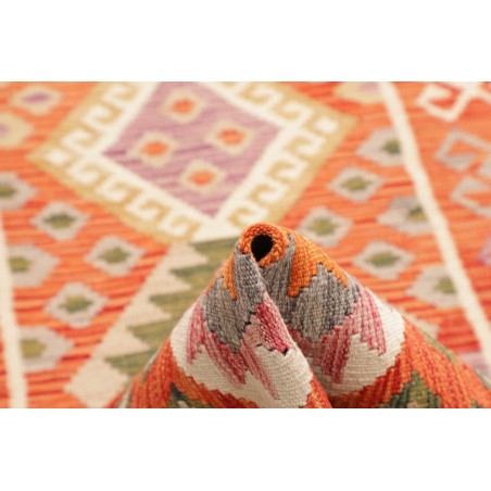 Tappeto Kilim Afghanistan arancione giallo 81x246