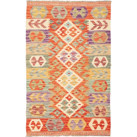 Tappeto Kilim Afghanistan marrone rosso 82x130