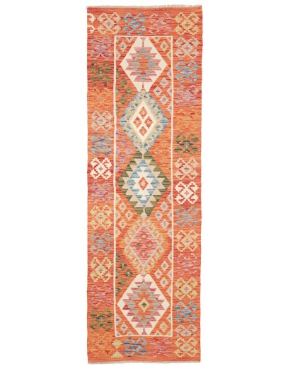 Tappeto Kilim Afghanistan arancione marrone 78x248