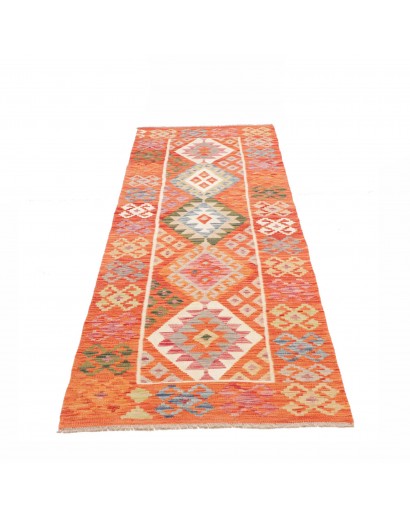 Tappeto Kilim Afghanistan arancione marrone 78x248