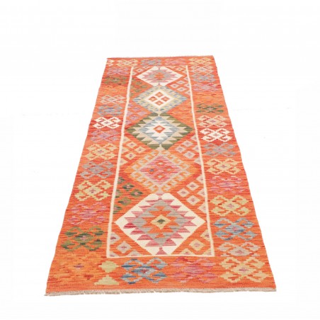 Tappeto Kilim Afghanistan arancione marrone 78x248