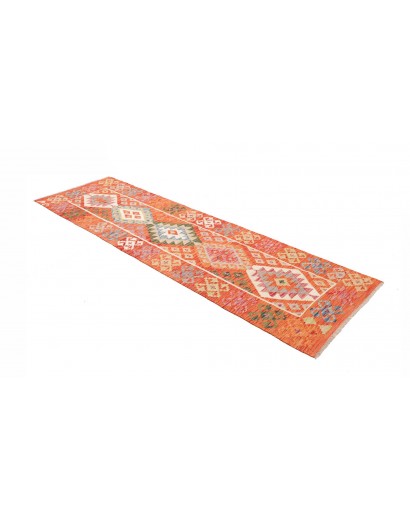 Tappeto Kilim Afghanistan arancione marrone 78x248