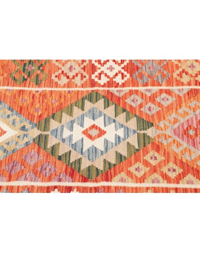 Tappeto Kilim Afghanistan arancione marrone 78x248