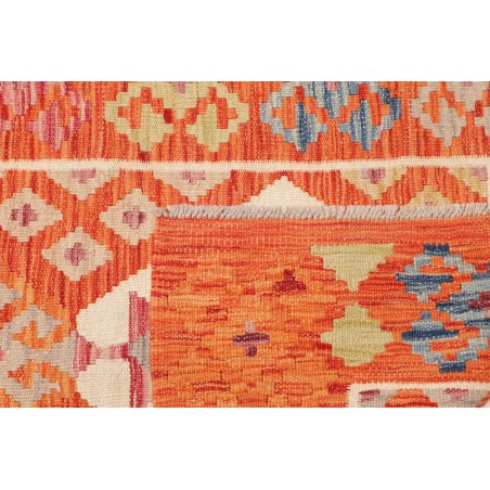 Tappeto Kilim Afghanistan arancione marrone 78x248