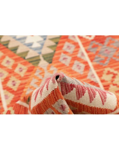 Tappeto Kilim Afghanistan arancione marrone 78x248