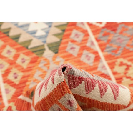 Tappeto Kilim Afghanistan arancione marrone 78x248