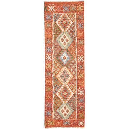 Tappeto Kilim Afghanistan arancione rosso 78x245
