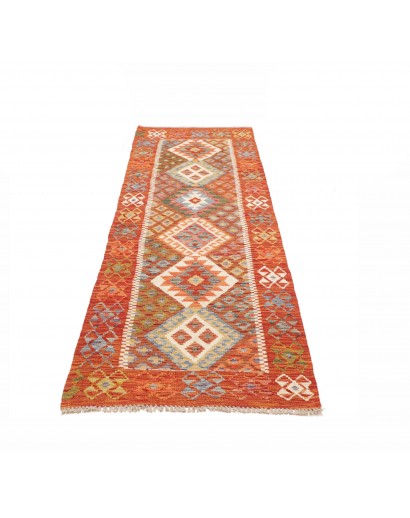 Tappeto Kilim Afghanistan arancione rosso 78x245