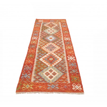 Tappeto Kilim Afghanistan arancione rosso 78x245