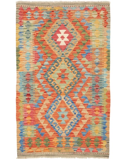 Tappeto Kilim Afghanistan marrone azzurro 79x131