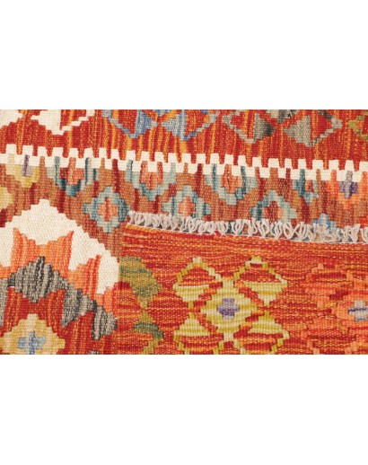 Tappeto Kilim Afghanistan arancione rosso 78x245