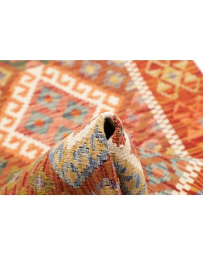 Tappeto Kilim Afghanistan arancione rosso 78x245