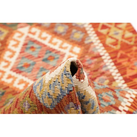 Tappeto Kilim Afghanistan arancione rosso 78x245