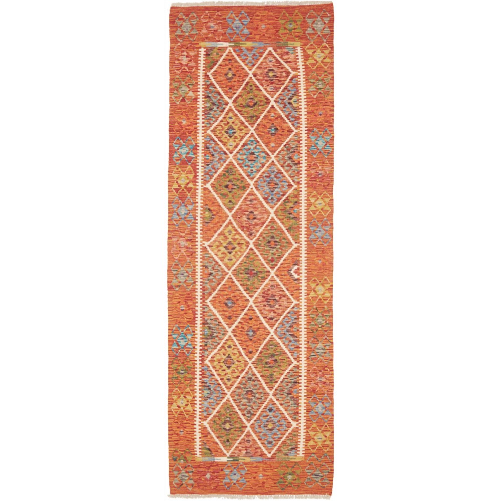Tappeto Kilim Afghanistan arancione beige 79x240