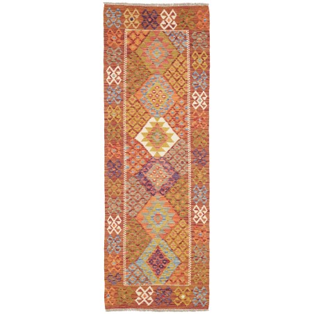 Tappeto Kilim Afghanistan arancione marrone 78x238