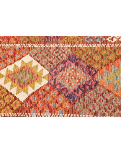 Tappeto Kilim Afghanistan arancione marrone 78x238
