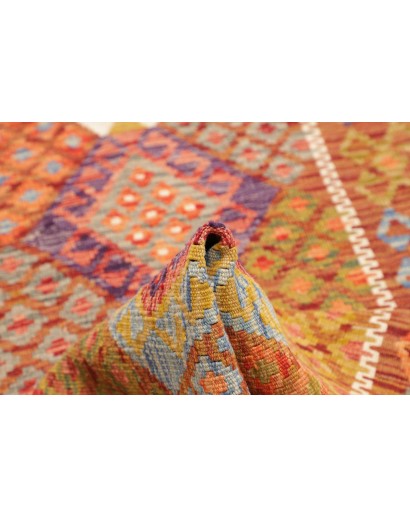 Tappeto Kilim Afghanistan arancione marrone 78x238