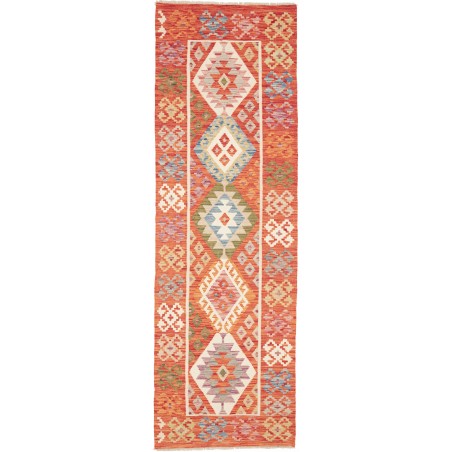 Tappeto Kilim Afghanistan arancione rosso 78x249