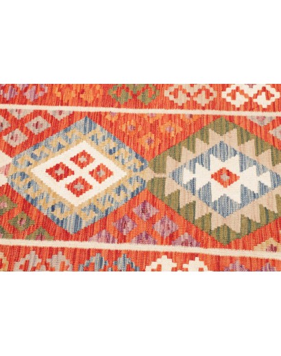 Tappeto Kilim Afghanistan arancione rosso 78x249