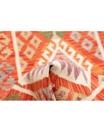Tappeto Kilim Afghanistan arancione rosso 78x249