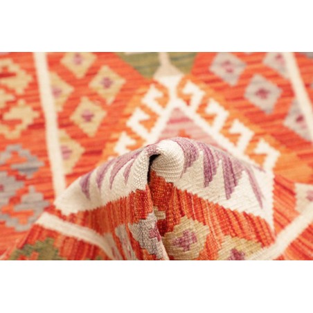 Tappeto Kilim Afghanistan arancione rosso 78x249