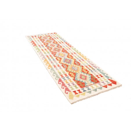 Tappeto Kilim Afghanistan giallo bianco 88x242
