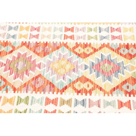 Tappeto Kilim Afghanistan giallo bianco 88x242