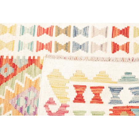 Tappeto Kilim Afghanistan giallo bianco 88x242