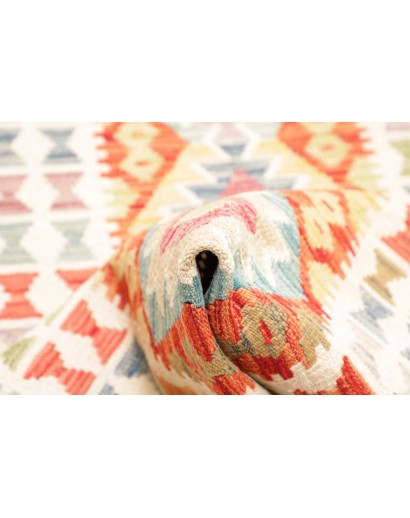 Tappeto Kilim Afghanistan giallo bianco 88x242