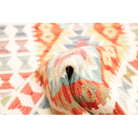 Tappeto Kilim Afghanistan giallo bianco 88x242