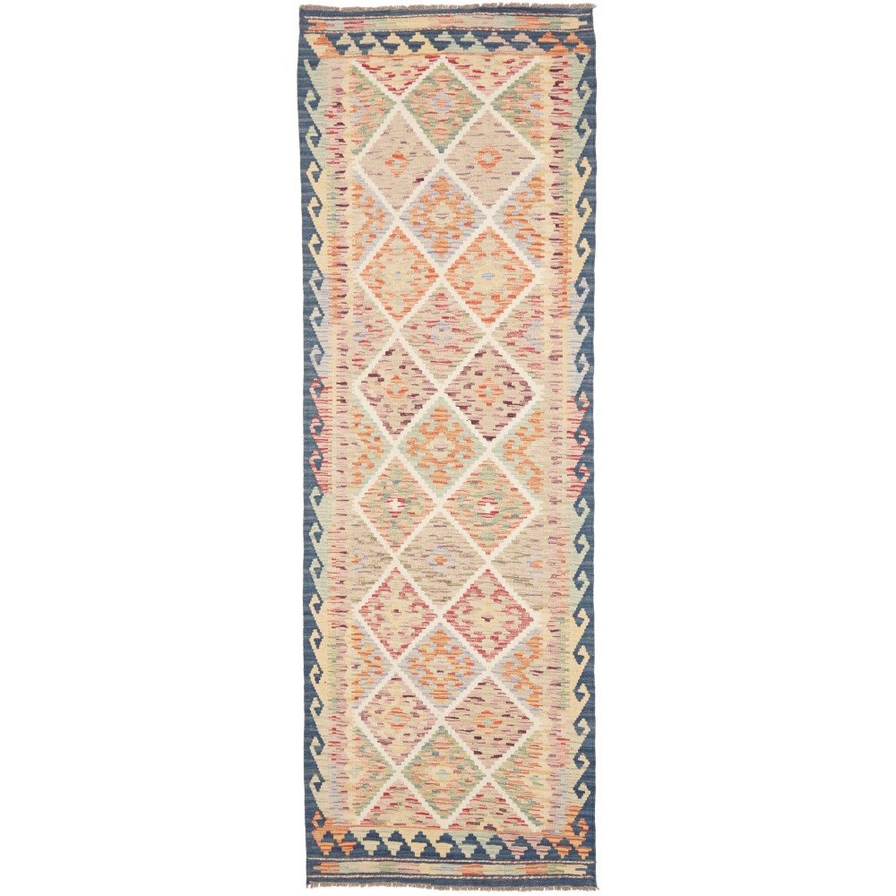 Tappeto Kilim Afghanistan marrone giallo 82x258