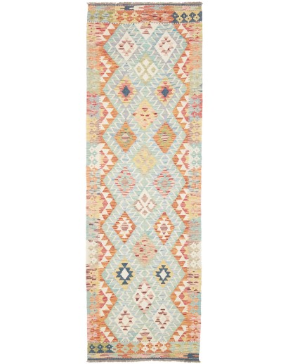 Tappeto Kilim Afghanistan bianco arancione 80x257
