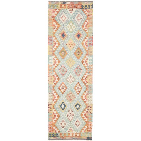Tappeto Kilim Afghanistan bianco arancione 80x257
