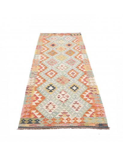 Tappeto Kilim Afghanistan bianco arancione 80x257