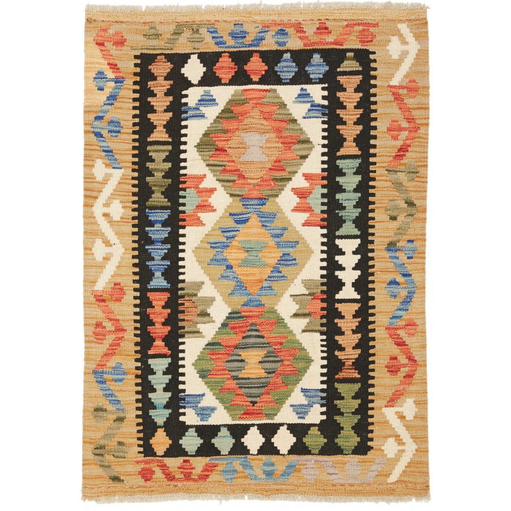 Tappeto Kilim Afghanistan marrone grigio 83x117