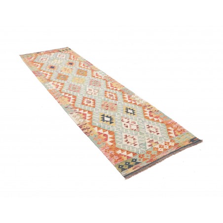 Tappeto Kilim Afghanistan bianco arancione 80x257