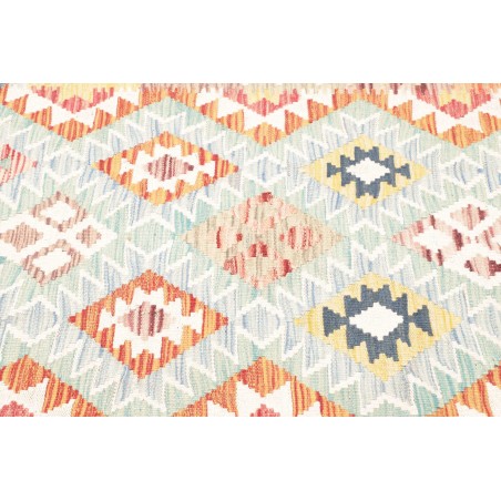 Tappeto Kilim Afghanistan bianco arancione 80x257