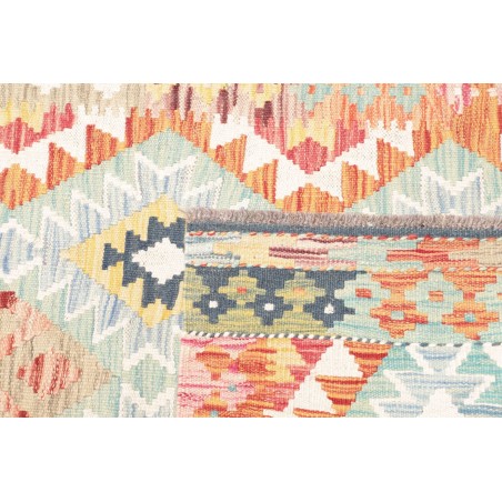 Tappeto Kilim Afghanistan bianco arancione 80x257