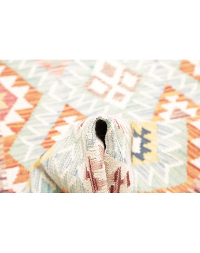 Tappeto Kilim Afghanistan bianco arancione 80x257