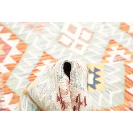 Tappeto Kilim Afghanistan bianco arancione 80x257