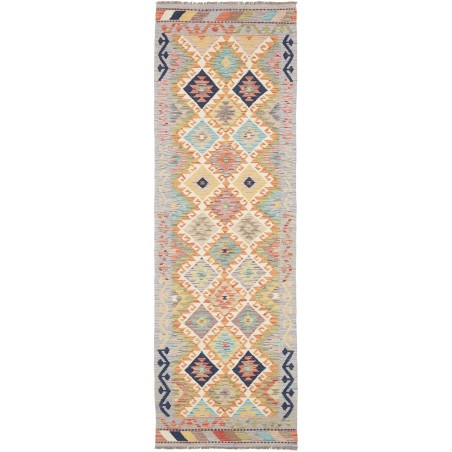 Tappeto Kilim Afghanistan marrone bianco 82x256