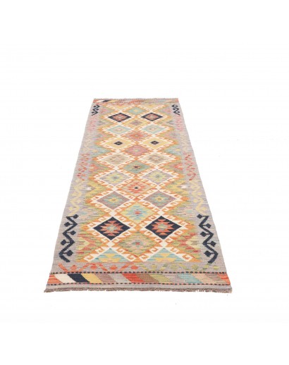 Tappeto Kilim Afghanistan marrone bianco 82x256