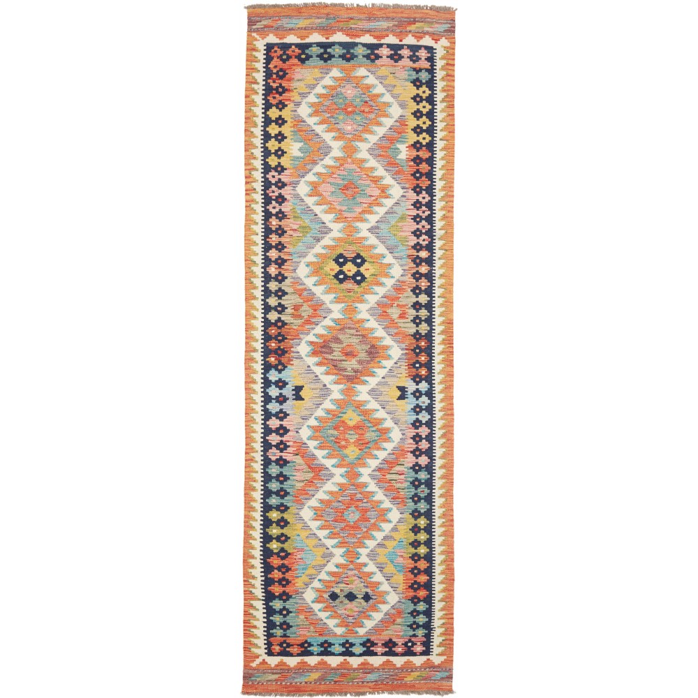 Tappeto Kilim Afghanistan marrone bianco 79x266