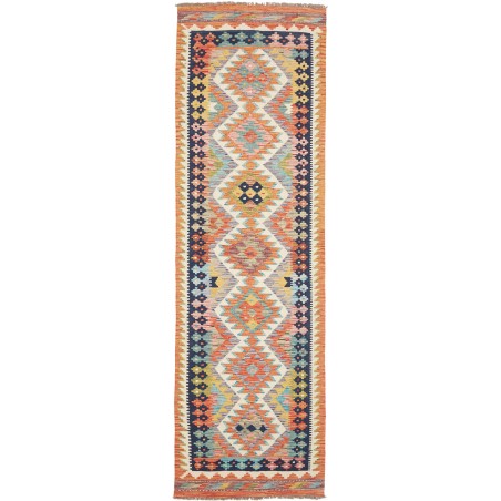 Tappeto Kilim Afghanistan marrone bianco 79x266